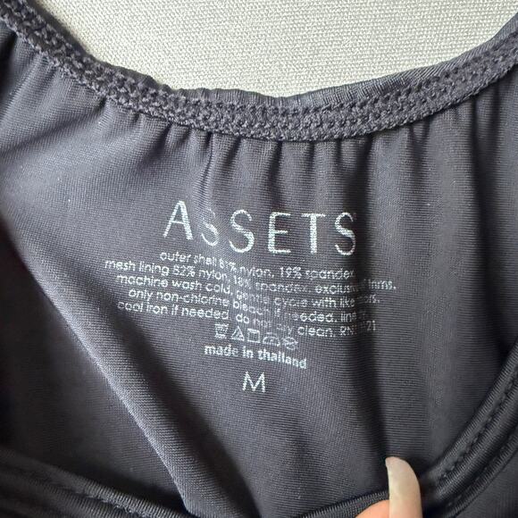Assets sz M black deep plunge shaping tank‎ top - Picture 4 of 7